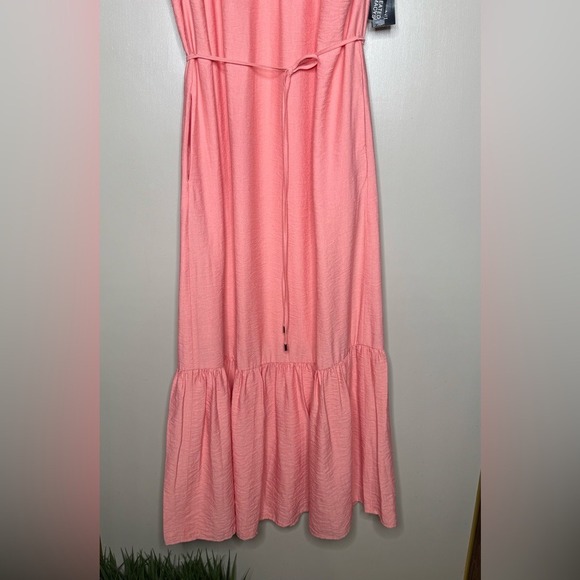 INC Tiered Maxi Dress Size 8 Coral Pink Adjustable Straps NWT Summer - Picture 4 of 12